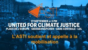 L'ASTI soutient Climate justice
