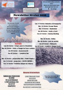 Newsletter activités février 2020