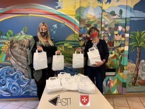 Kits hygièniques offerts par l'Ordre de Malte à l'ASTI